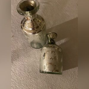 2 Mercury glass bud vases